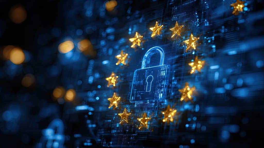 EU Regulierung und digitale Sicherheit – Symbolbild für Sanktionen gegen Stablecoins