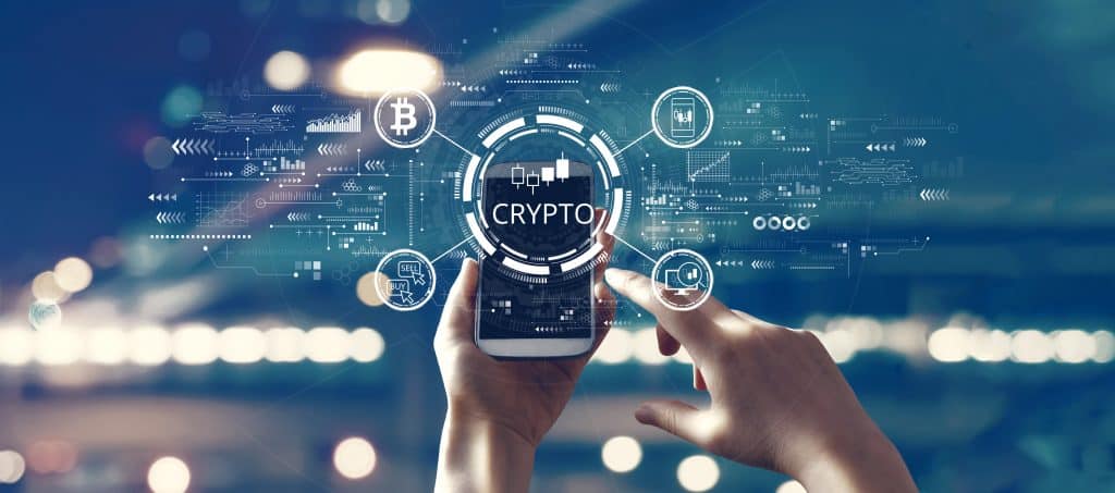 Digital representation of cryptocurrencies and blockchain - symbolic image for regulation in Dubai