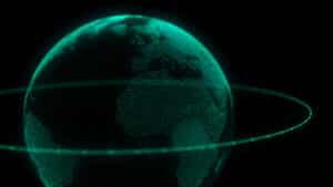 Network connection structure Abstract technology background with digital connecting data on planet Map Earth of dots Blockchain concept 3D rendering - Krypto Investigation - Krypto Investigation Krypto-Betrug aus dem Ausland